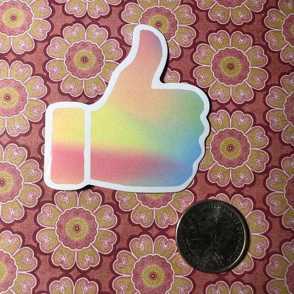 LIKE Retro Vintage Groovy Metallic Holographic AESTHETIC Single Sticker - Picture 2 of 3